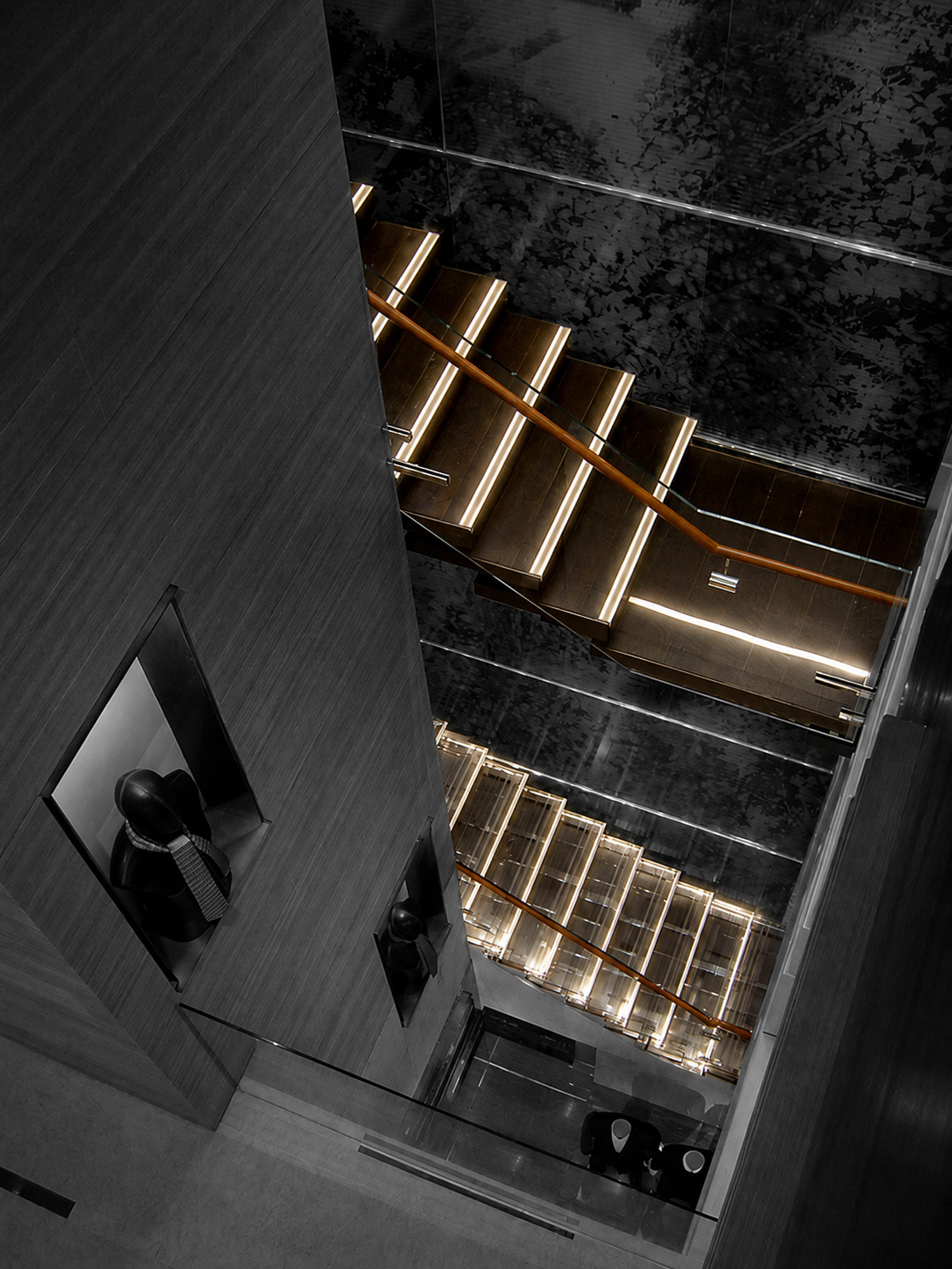 Cantilevered stair, Zegna flagship NYC
